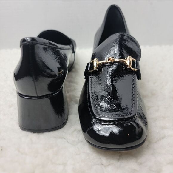 Jeffrey Campbell HorseBit Patent Womens Size 7 Penny Loafer Block Heel Black - Picture 7 of 10